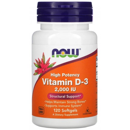 NOW Vitamin D-3 2000ME 120 капс