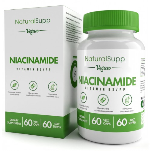 NaturalSupp Niacinamide (Vitamin B3, PP) 60 Vegan Caps