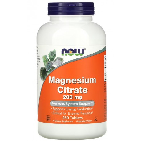 NOW Magnesium Citrate 200mg 250 tabs