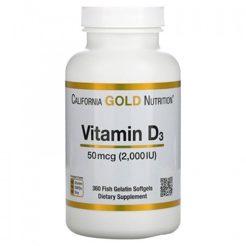 California Gold Nutrition Vitamin D3 2000МЕ 360 капс