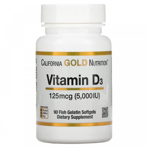 California Gold Nutrition Vitamin D3 5000МЕ 90 капс