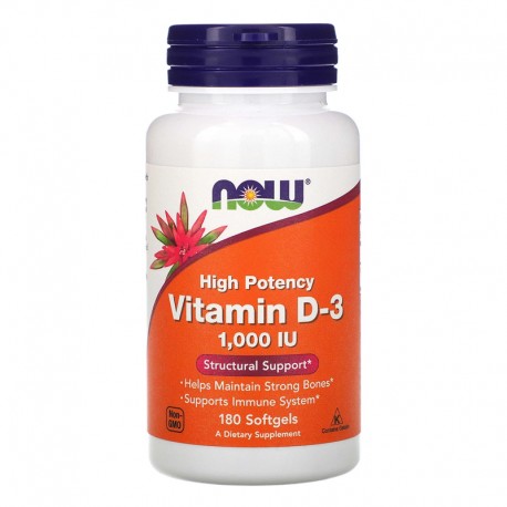 NOW Vitamin D-3 1000ME 180 softgels