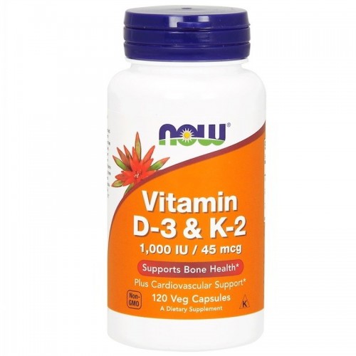 NOW Vitamin D-3 & K-2 1000iu/45mcg 120 vcaps