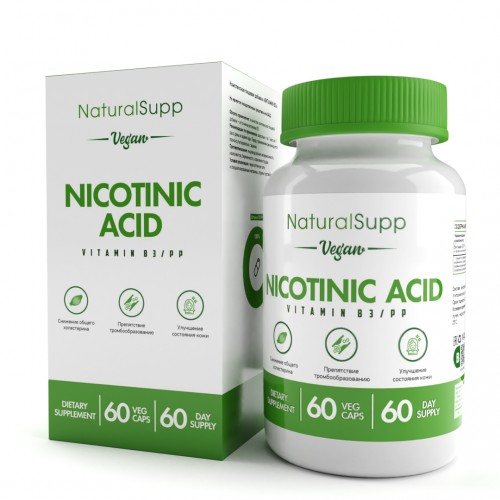 NaturalSupp Nicotinic Acid (Vitamin B3/PP) 60mg 60 Vegan Caps