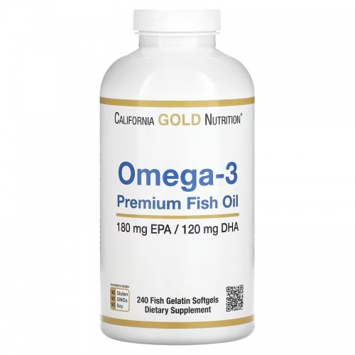 California Gold Nutrition Omega 3 Premium Fish Oil 180/120 240 softgel