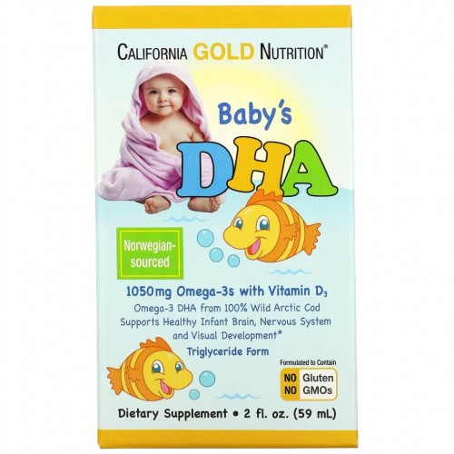 California Gold Nutrition Baby's DHA Omega-3 + D3 59ml