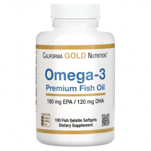 California Gold Nutrition Omega 3 Premium Fish Oil 180/120 100 softgel