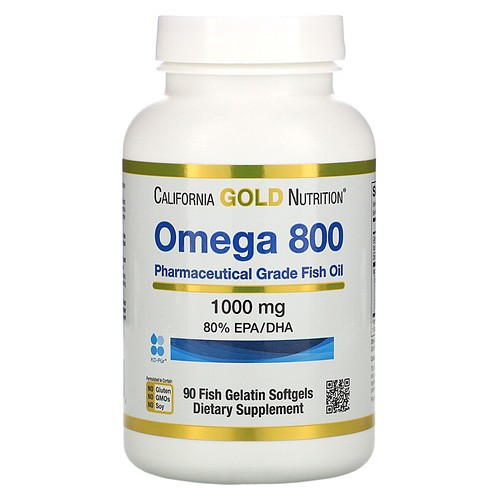 California Gold Nutrition Omega 800, 80% EPA/DHA 1000mg 90 softgels