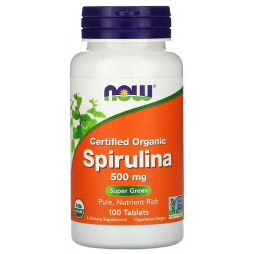 NOW Organic Spirulina 500mg 100 tabs